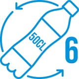 Number of 50 cl plastic bottles used to produce this recycled polyester product.